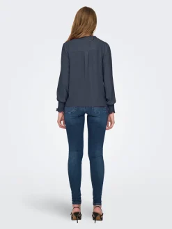 ONLMETTE V-NECK LS SMOCK TOP NOOS W