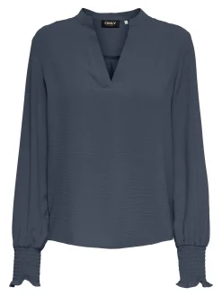 ONLMETTE V-NECK LS SMOCK TOP NOOS W