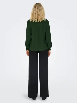 ONLMETTE V-NECK LS SMOCK TOP NOOS W