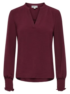 ONLMETTE V-NECK LS SMOCK TOP NOOS W