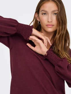 ONLMETTE V-NECK LS SMOCK TOP NOOS W