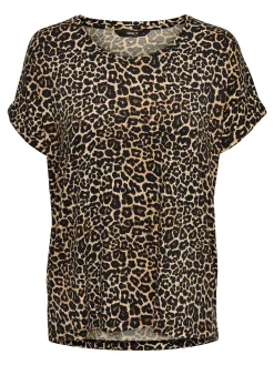 ONLMOSTER AOP S/S TOP NOOS JRS - Black/LEO AOP