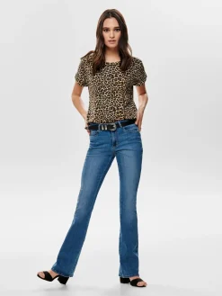 ONLMOSTER AOP S/S TOP NOOS JRS - Black/LEO AOP