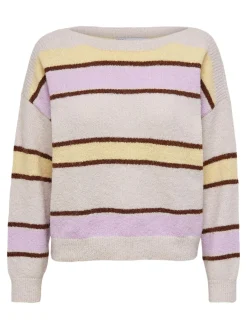 ONLMUSSA LIFE L/S PULLOVER CC KNT - Pumice Stone/W