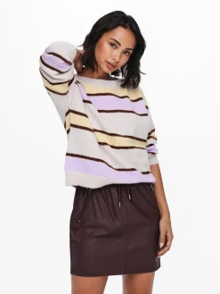 ONLMUSSA LIFE L/S PULLOVER CC KNT - Pumice Stone/W