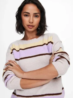 ONLMUSSA LIFE L/S PULLOVER CC KNT - Pumice Stone/W