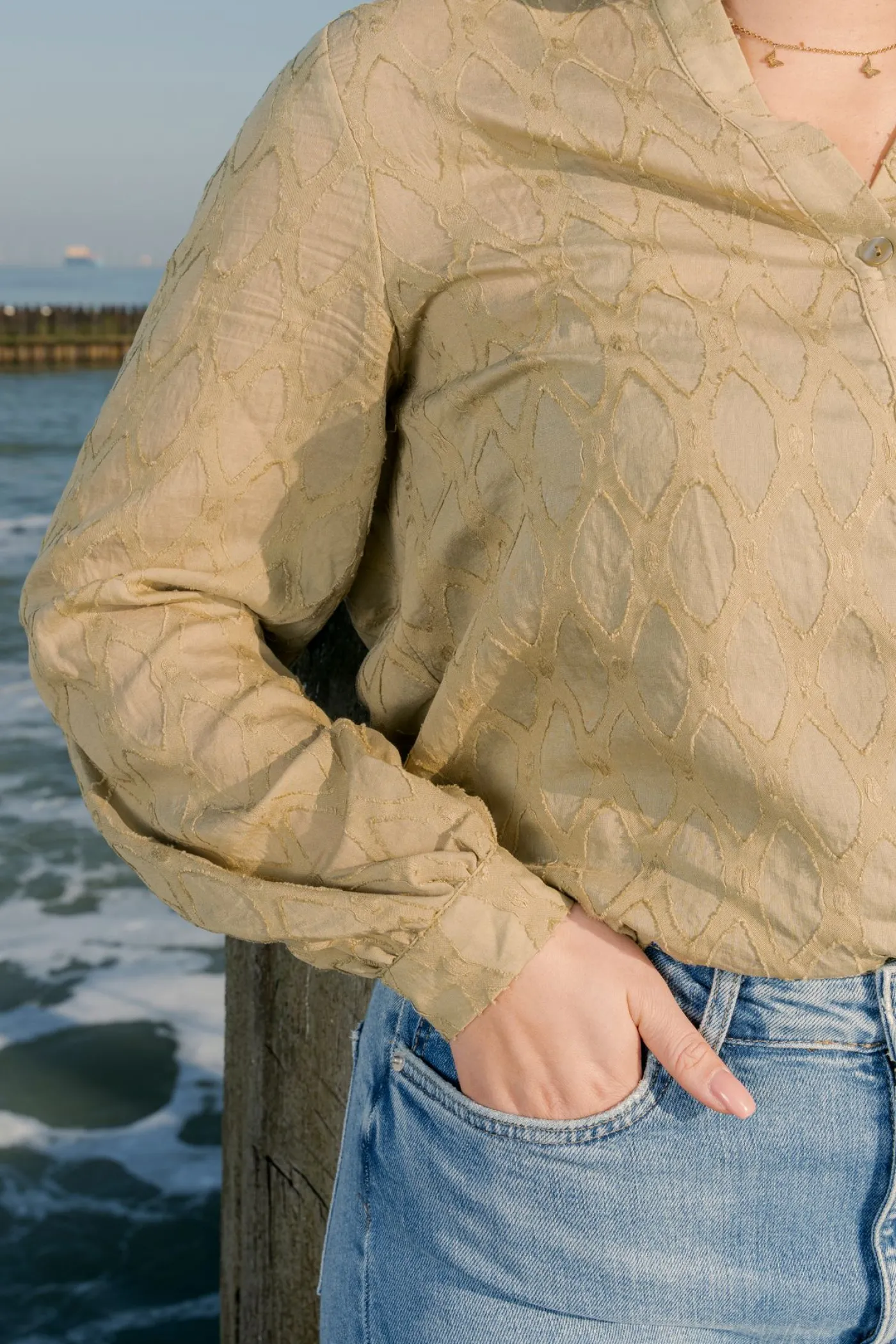 ONLNOA LS V-NECK SHIRT WVN