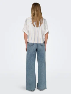 ONLPAULA LIFE S/S TIE SHIRT WVN NOO