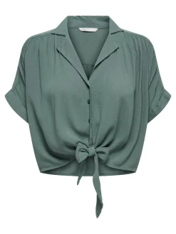 ONLPAULA LIFE S/S TIE SHIRT WVN NOO