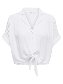ONLPAULA LIFE S/S TIE SHIRT WVN NOO