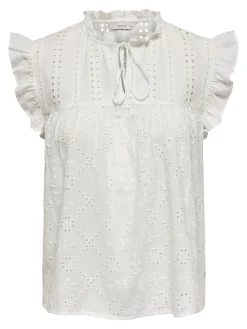 ONLREVA LIFE S/L EMB TOP WVN NOOS