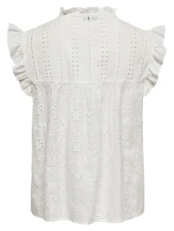 ONLREVA LIFE S/L EMB TOP WVN NOOS