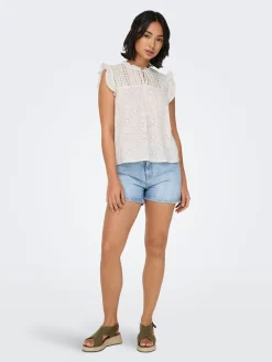 ONLREVA LIFE S/L EMB TOP WVN NOOS