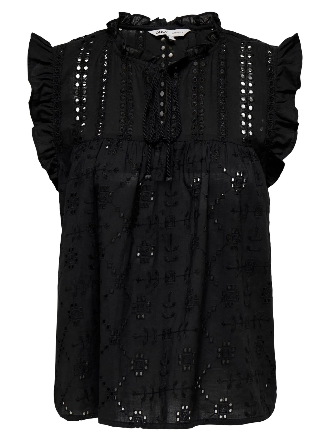 ONLREVA LIFE S/L EMB TOP WVN NOOS