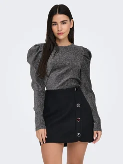 ONLRICH L/S GLITTER PUFF TOP JRS