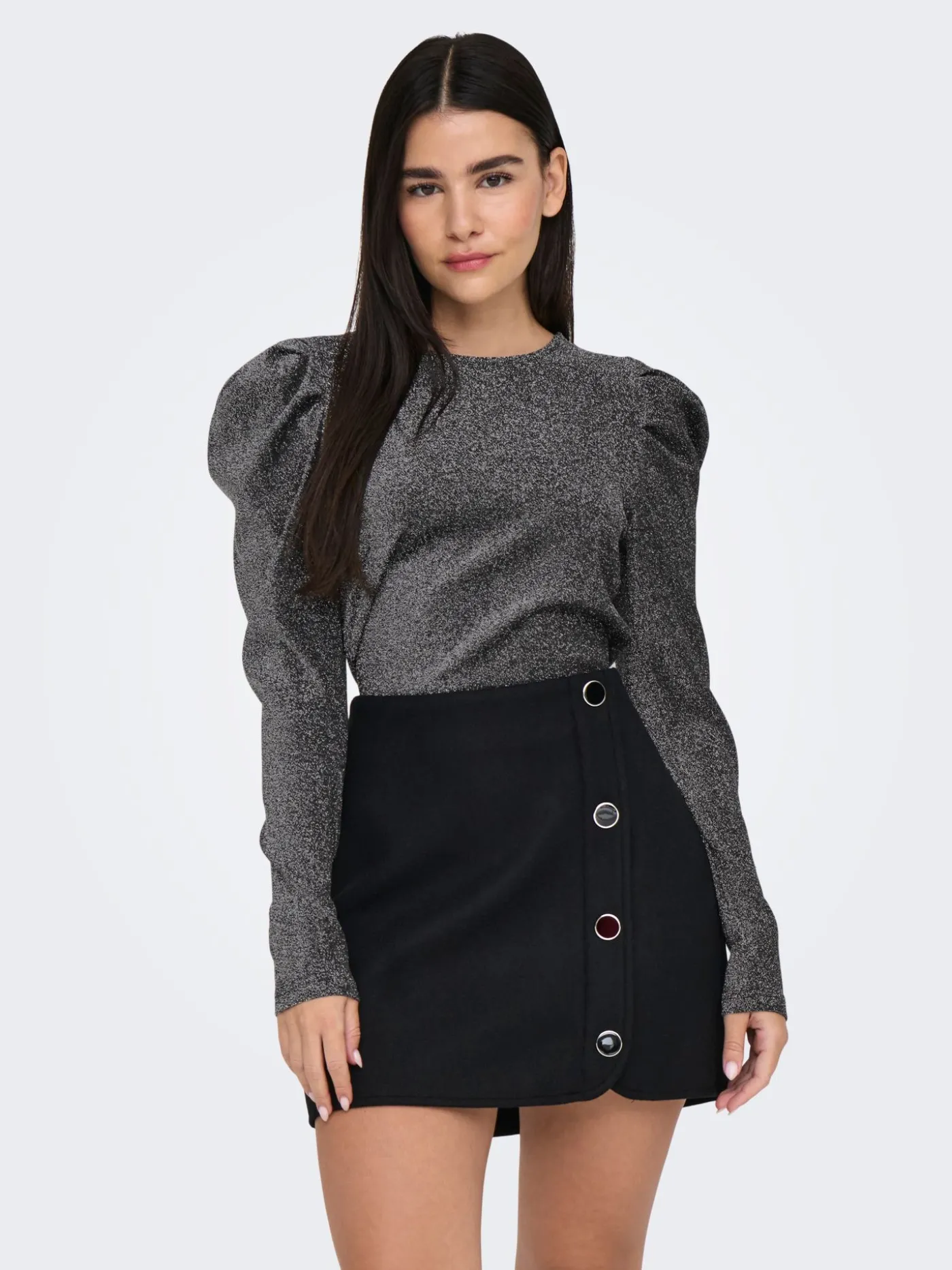 ONLRICH L/S GLITTER PUFF TOP JRS