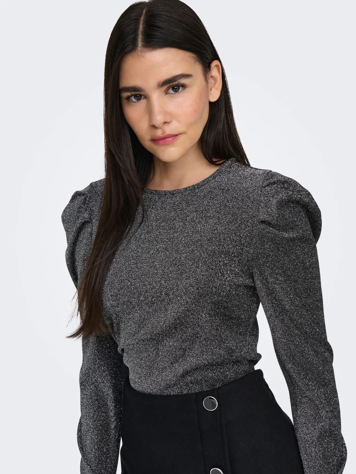 ONLRICH L/S GLITTER PUFF TOP JRS