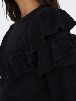 ONLRILLO LS RUFFLE ONECK CC KNT