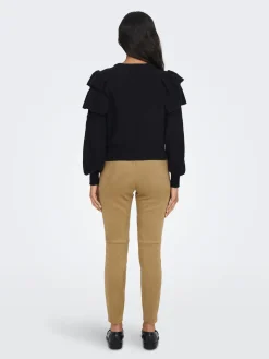 ONLRILLO LS RUFFLE ONECK CC KNT