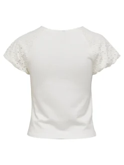 ONLRIZZA LIFE S/S MIX TOP JRS - Cloud Dancer