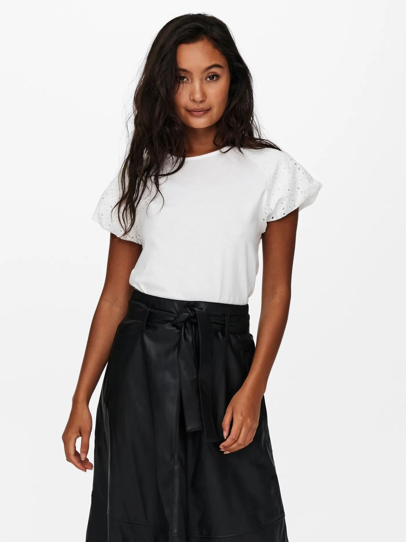 ONLRIZZA LIFE S/S MIX TOP JRS - Cloud Dancer