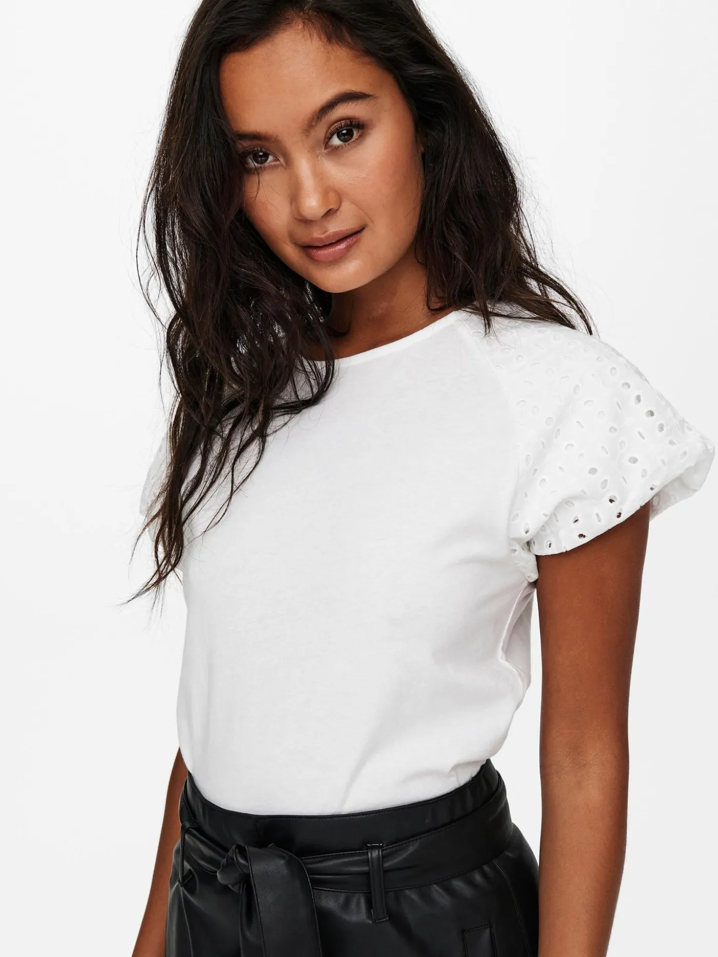 ONLRIZZA LIFE S/S MIX TOP JRS - Cloud Dancer