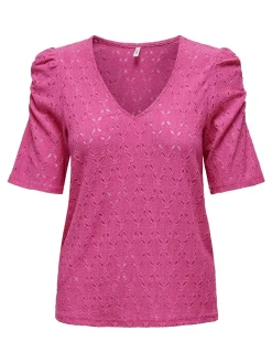 ONLROSA S/S V-NECK PUFF TOP JRS