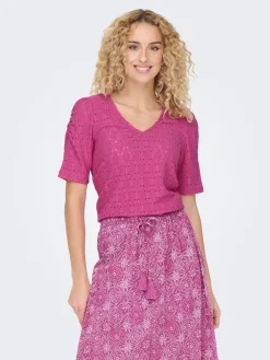 ONLROSA S/S V-NECK PUFF TOP JRS