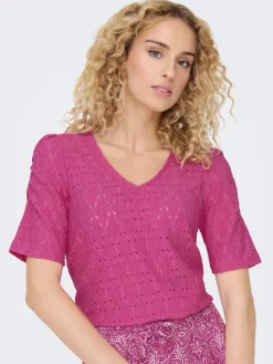 ONLROSA S/S V-NECK PUFF TOP JRS