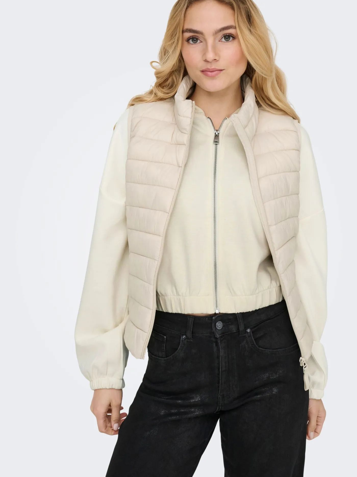 ONLSCARLETT L/S ZIP HOOD SWT NOOS