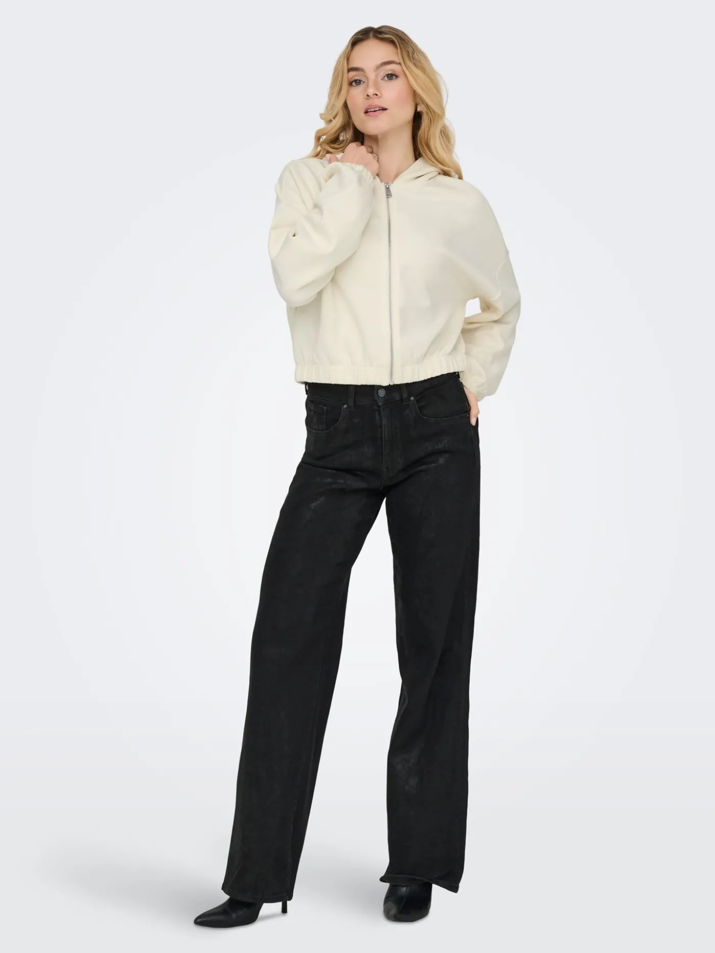 ONLSCARLETT L/S ZIP HOOD SWT NOOS