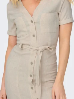 ONLSIESTA SS LIN BL SHIRT DRESS PNT