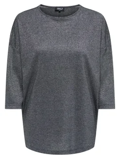 ONLSILVERY GLAMOUR LUREX 3/4 TOP JR