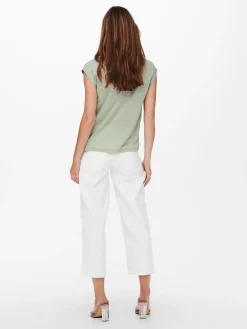 ONLSILVERY S/S V NECK LUREX TOP JRS