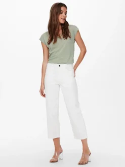 ONLSILVERY S/S V NECK LUREX TOP JRS