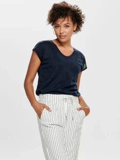 ONLSILVERY S/S V NECK LUREX TOP JRS