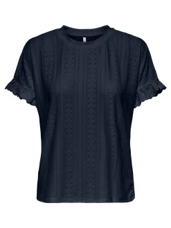 ONLSMILLA S/S FRILL MIX TOP CS JRS