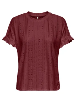 ONLSMILLA S/S FRILL MIX TOP CS JRS