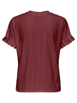 ONLSMILLA S/S FRILL MIX TOP CS JRS