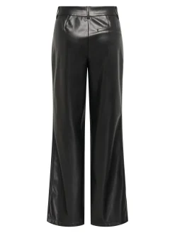 ONLSMOOTH MW WIDE FAUX LEA PANT CC