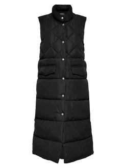 ONLSTACY QUILTED LONG WAISTCOAT OTW - Black