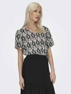 ONLSUSAN S/S V-NECK TOP WVN NOOS