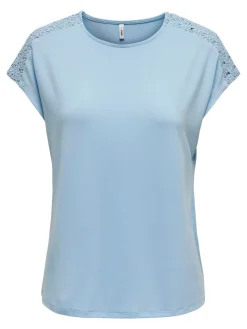 ONLTHEA LIFE S/S LACE MIX TOP JRS