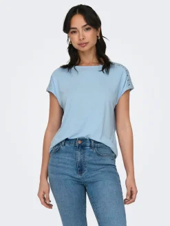 ONLTHEA LIFE S/S LACE MIX TOP JRS