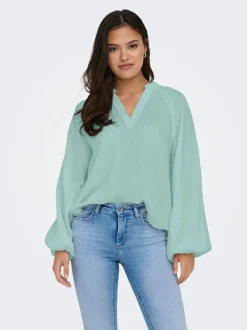ONLTHYRA LIFE LS V-NECK TOP NOOS WV