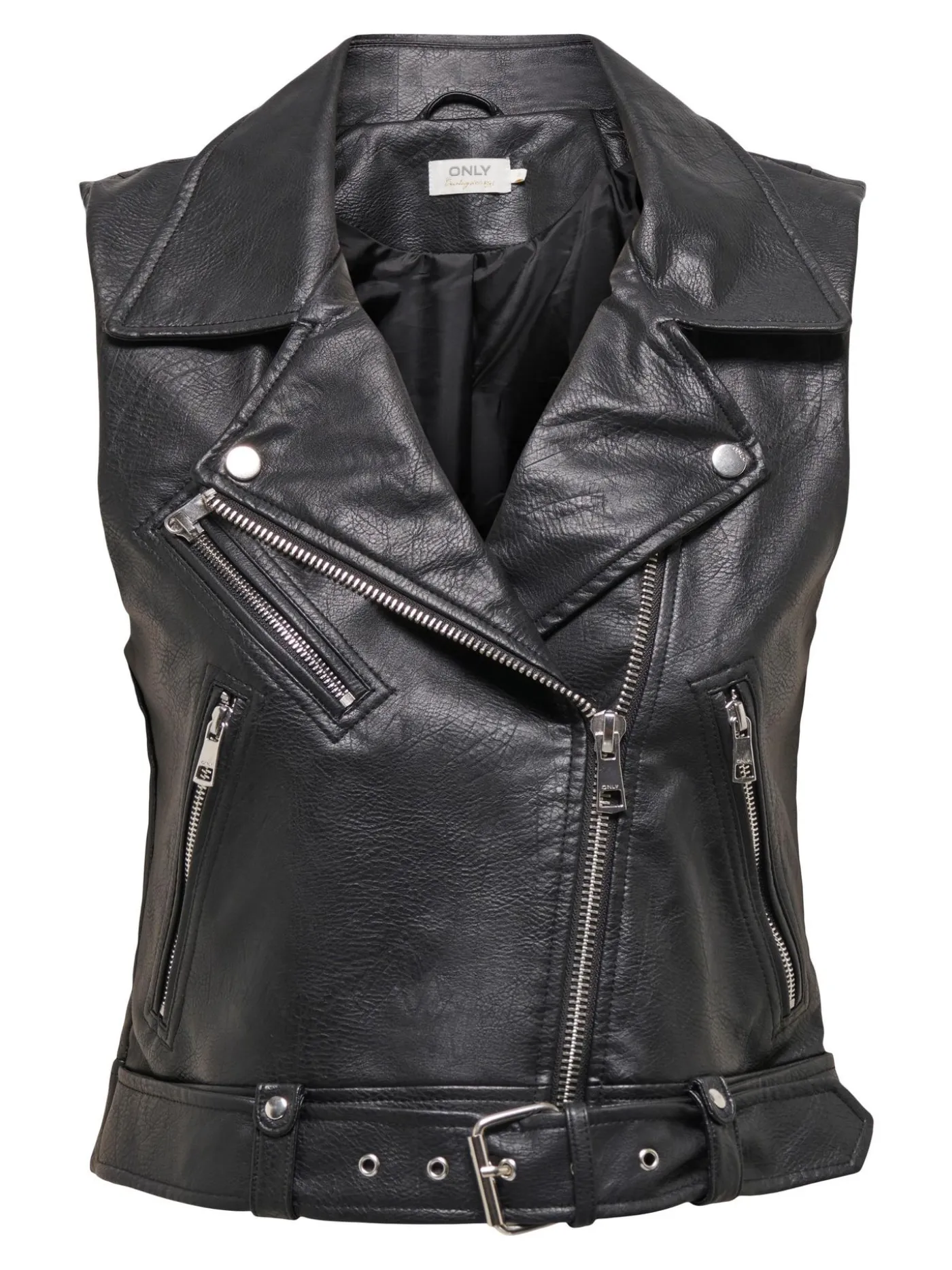 ONLVERA FAUX LEATHER WAISTCOAT OTW - Black