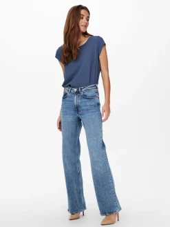 ONLVIC S/S SOLID TOP NOOS PTM - Vintage Indigo