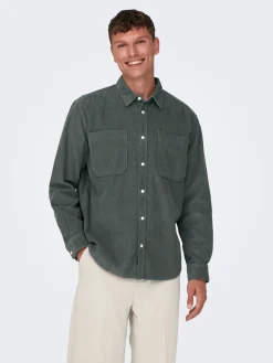 ONSALP RLX 2PKT WASHD CORD LS SHIRT
