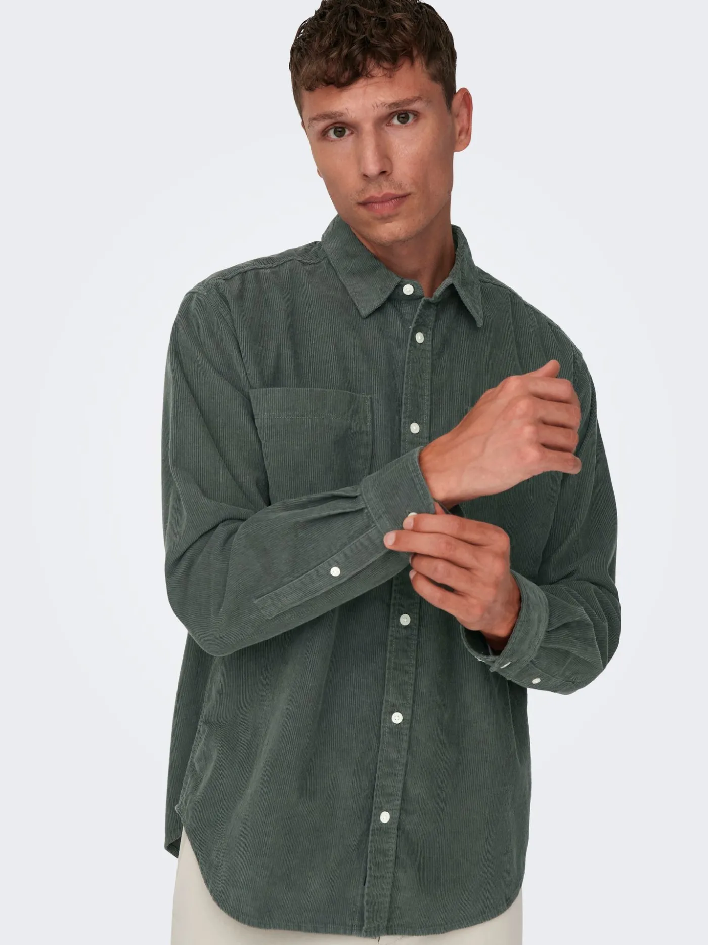 ONSALP RLX 2PKT WASHD CORD LS SHIRT