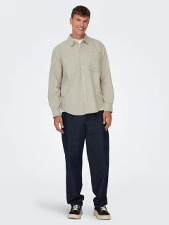 ONSALP RLX 2PKT WASHD CORD LS SHIRT